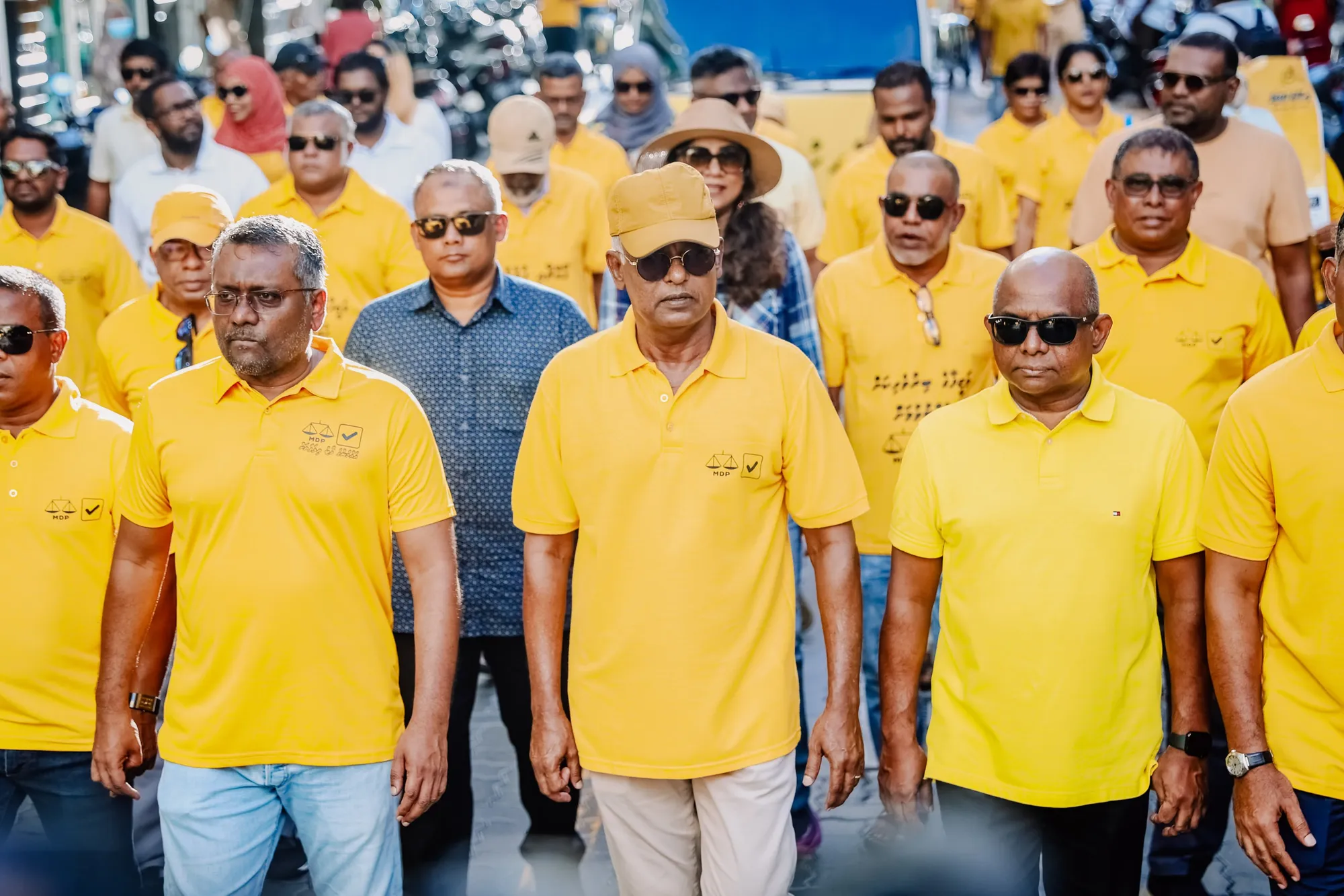 MDP leaders, Chairperson Fayyaz, Former president and MDP advisor Mohamed Solih and current MDP president Abdulla Shahid