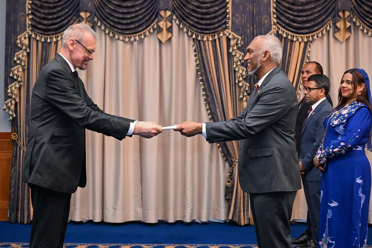 French Ambassador presenting Letter of Credence to President Dr Muizzu (Photo/President's Office)