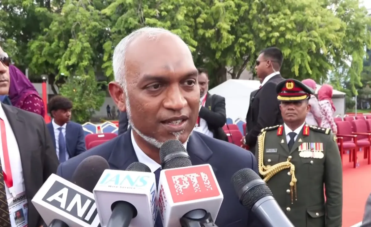 President Dr. Muizzu giving an interview to the Indian news channels (Photo/ANI News)