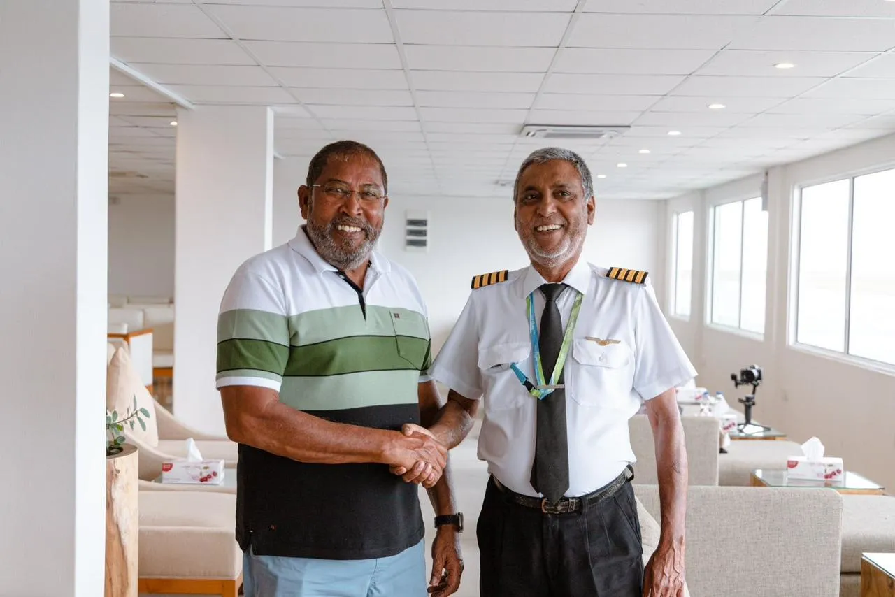 Qasim Ibrahim with Capt. Ibrahim Rasheed