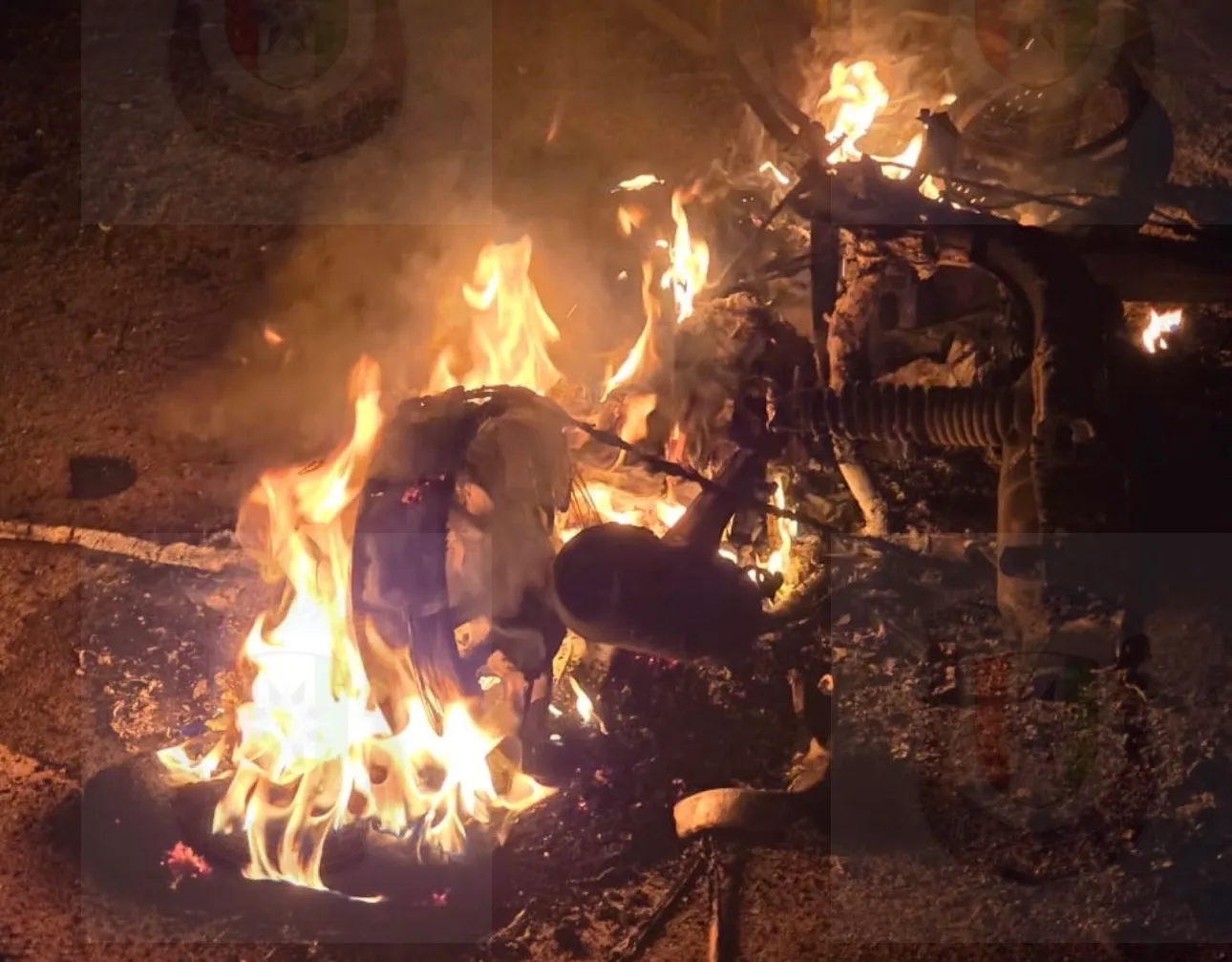 The police motorcycles that were torched (Photo/Spokesperson Ahmed Shifan via X)