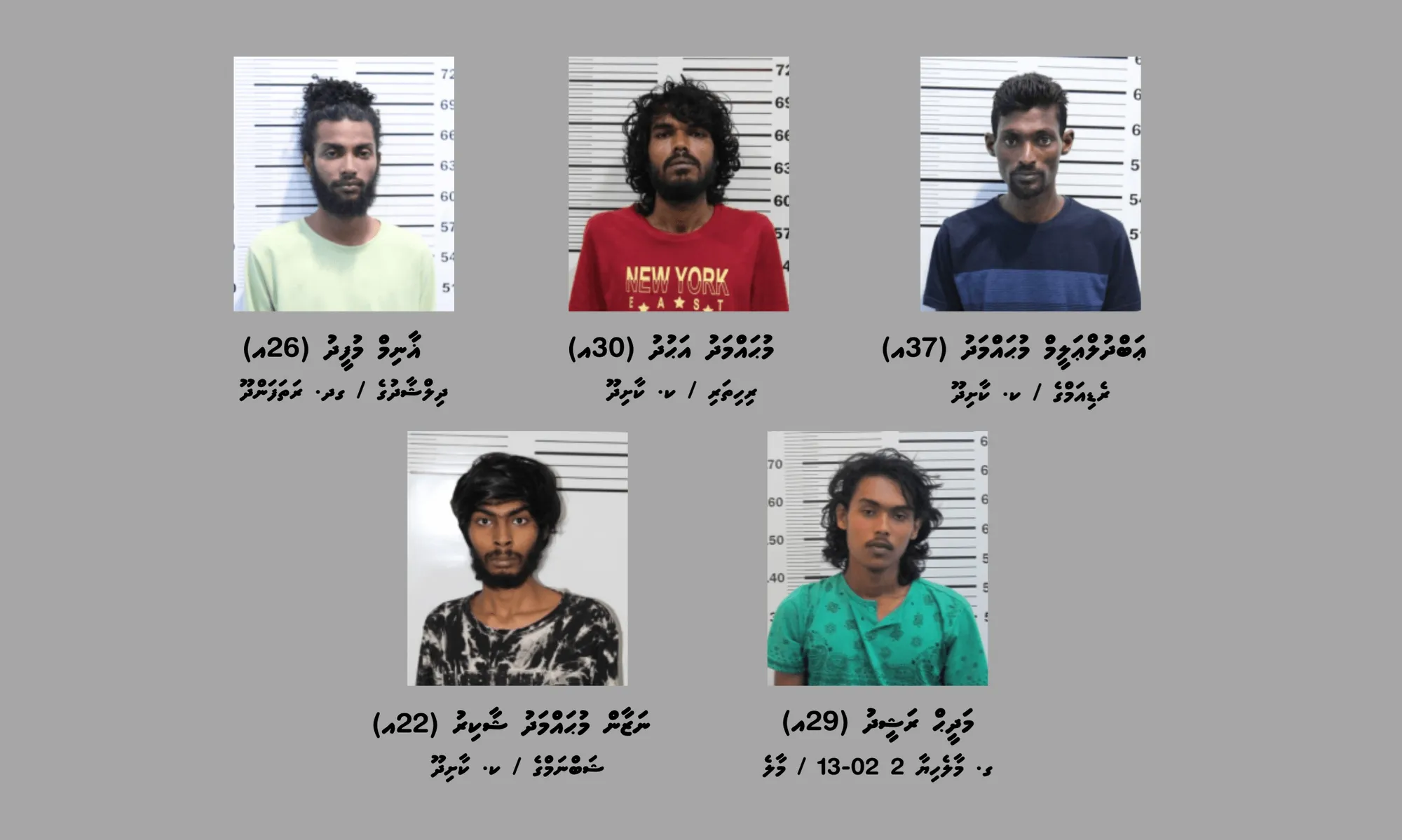 ކާށިދޫއިން މަސްތުވާތަކެތީގެ ވިޔަފާރި ކުރާ ކަމުގެ ތުހުމަތުގައި ހައްޔަރު ކުރި މީހުން -- ފޮޓޯ: ޕޮލިސް