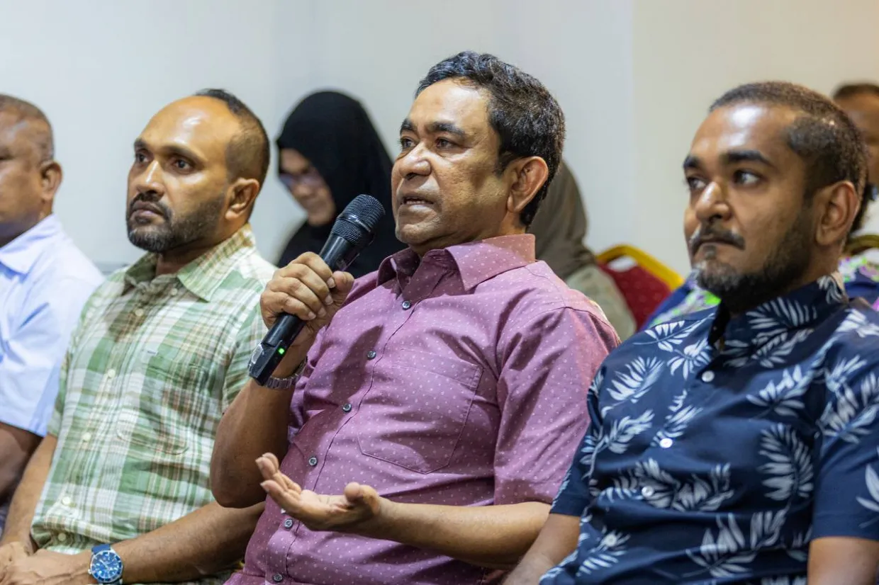 Former president Abdulla Yameen at PNF rally