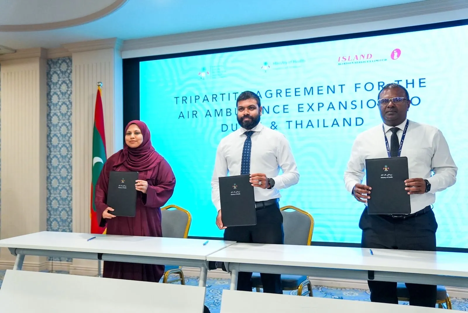 During the agreement signing ceremony held today (Photo/Maldivian)