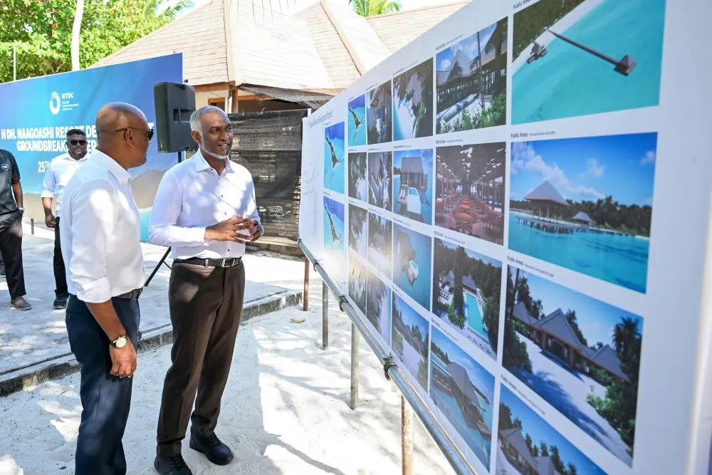 President Dr. Mohamed Muizzu officially launching Nagoashi resort development project (Photo/President's Office)