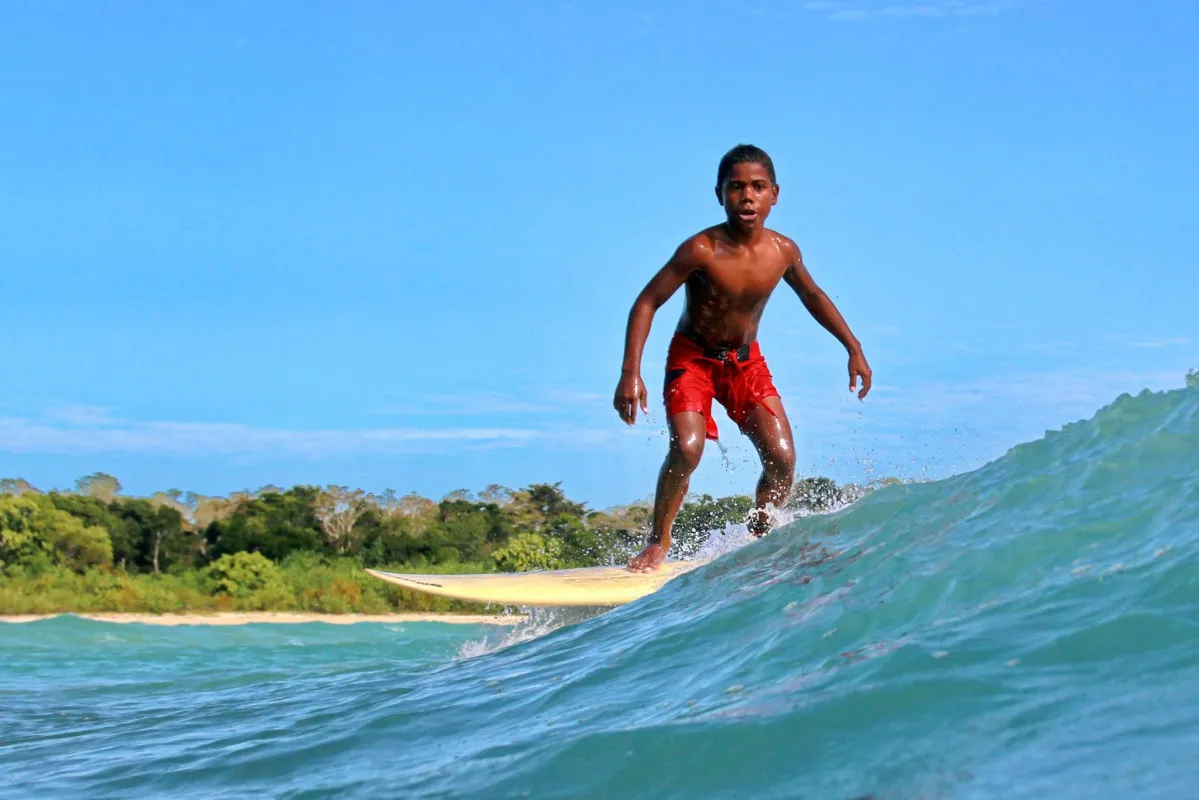 Picture of Zayan during a wave.