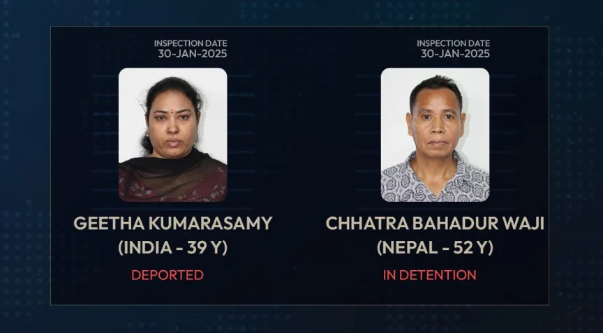 Geetha Kumarasamy, 39, Indian (Left) and Chhatra Bahadur Waji, 52, Nepalese (Right) (Photo/Maldives Immigration)