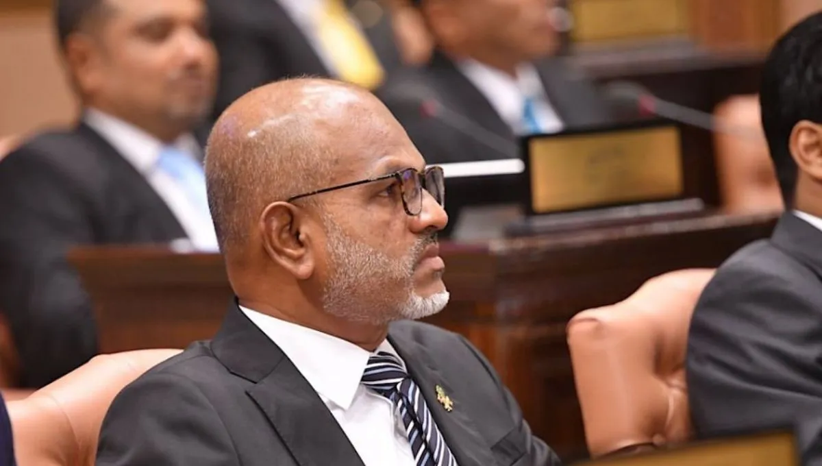 Deputy Speaker of parliament, Dhiggaru MP Ahmed Nazim speaks during a parliamentary session (Photo/Parliament)