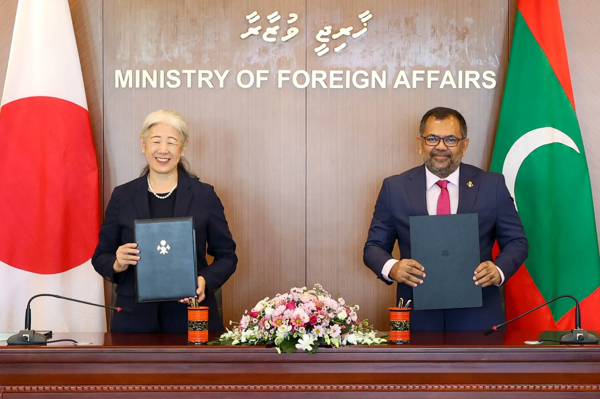 މާލޭ ބޭރު ތޮށި މަރާމާތު ކުރުމަށް ޖަޕާނުން 140،000 ޑޮލަރުގެ ހިލޭ އެހީ ދޭން އެއްބަސްވުން: ފޮޓޯ/ ފޮރިން މިނިސްޓްރީ