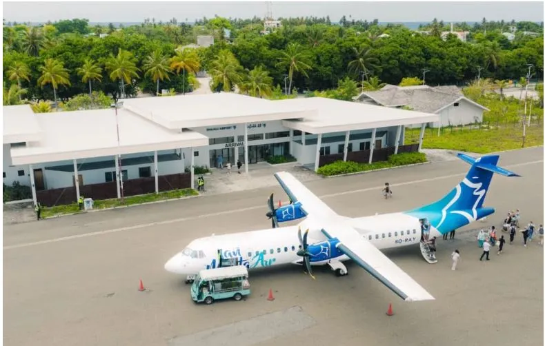 މަންޓާއެއާރގެ ފުރަތަމަ އިންޓަނޭޝަނަލް ފުލައިޓް ދ.އެއާޕޯޓްގައި ޖެއްސުން / ފޮޓޯ:މަންޓާ