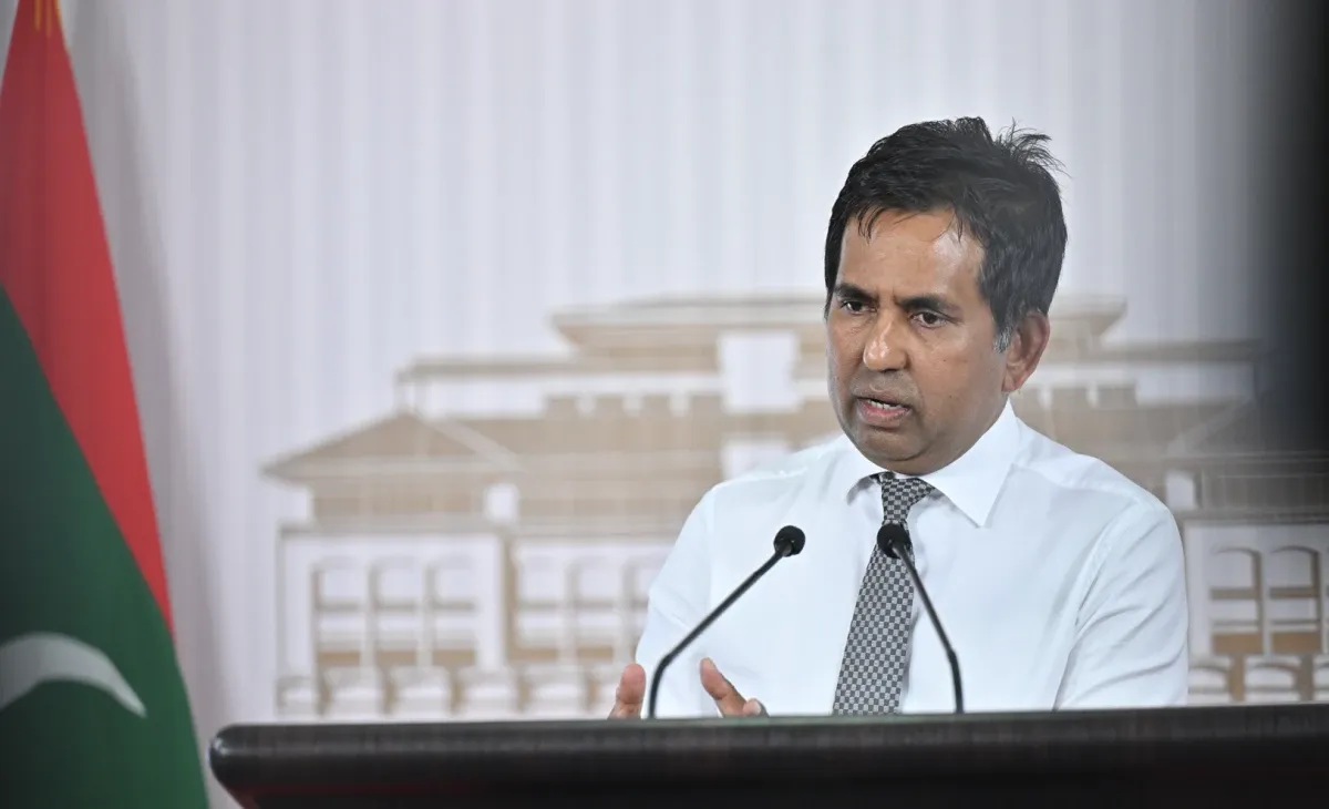 އިގްތިޞާދީ ތަރައްޤީއާ ބެހޭ ވަޒީރު މުޙައްމަދު ސަޢީދު- ފޮޓޯ/ ރައީސް އޮފީސް