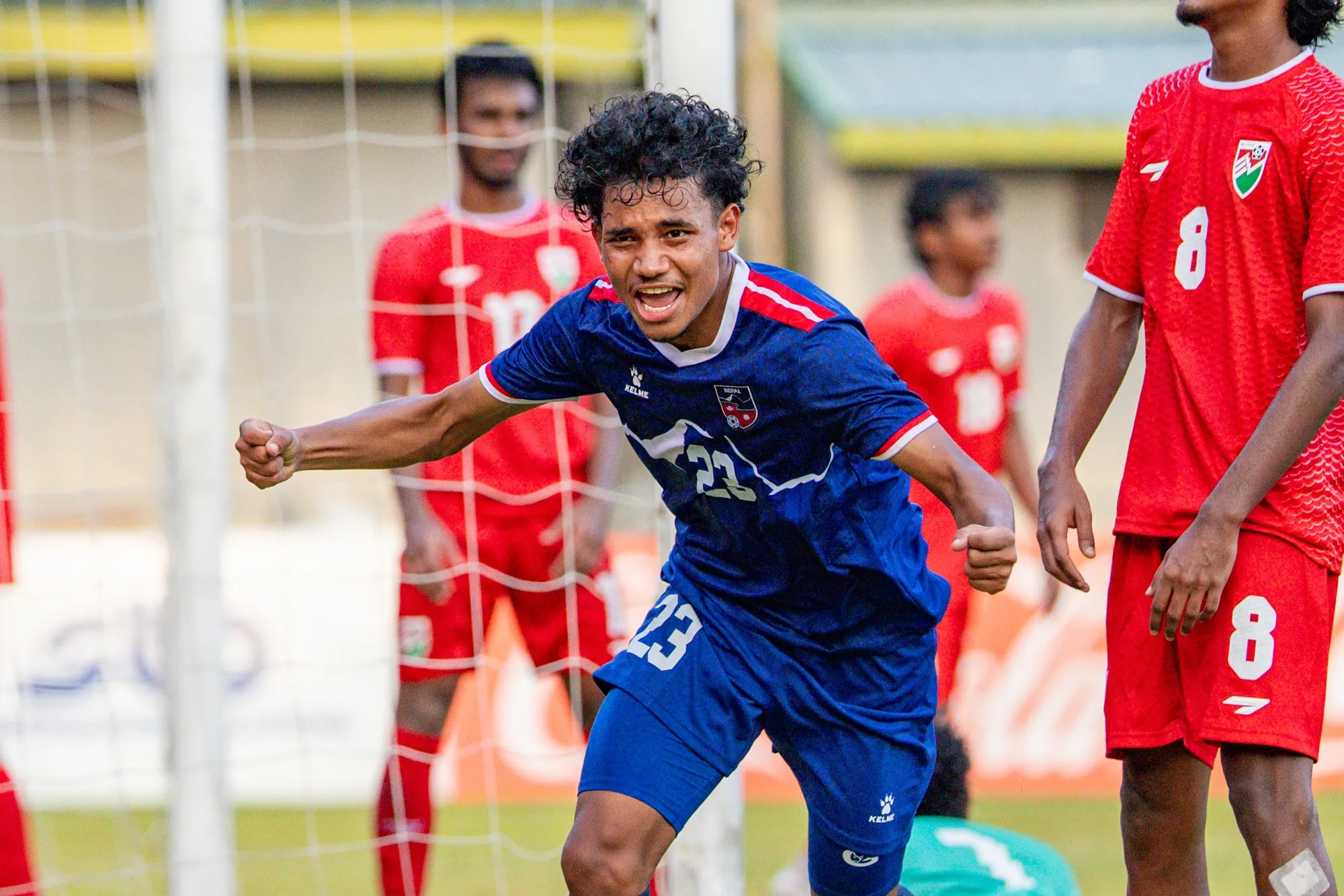 ރާއްޖެ މިއަދު ނޭޕާލާ ދެކޮޅަށް ކުޅުނު މެޗްގެ ތެރެއިން.. ފޮޓޯ: ސާފް