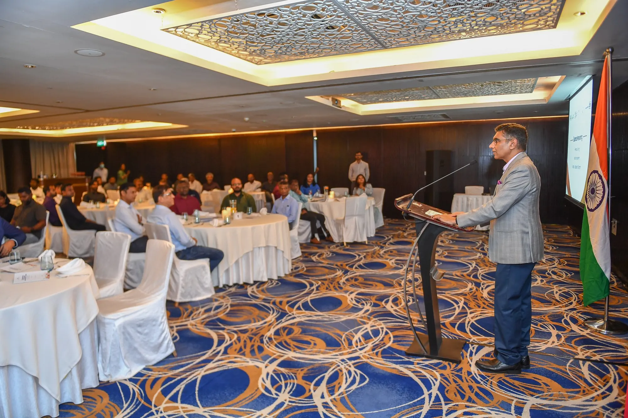 Indian High Commissioner speaking with attendees. Picture: Indian High Commision
