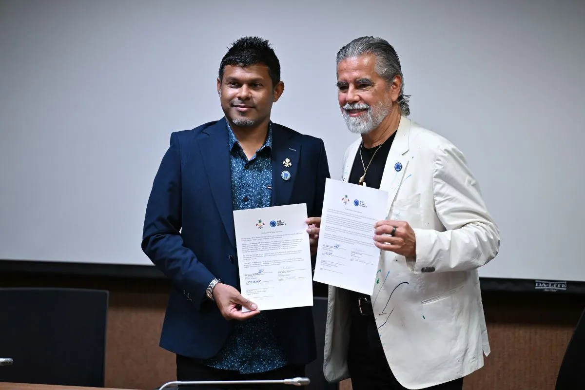Vice President Uz Hussain Mohamed Latheef and BPA Founder Henk Rogers (Photo/President's Office)
