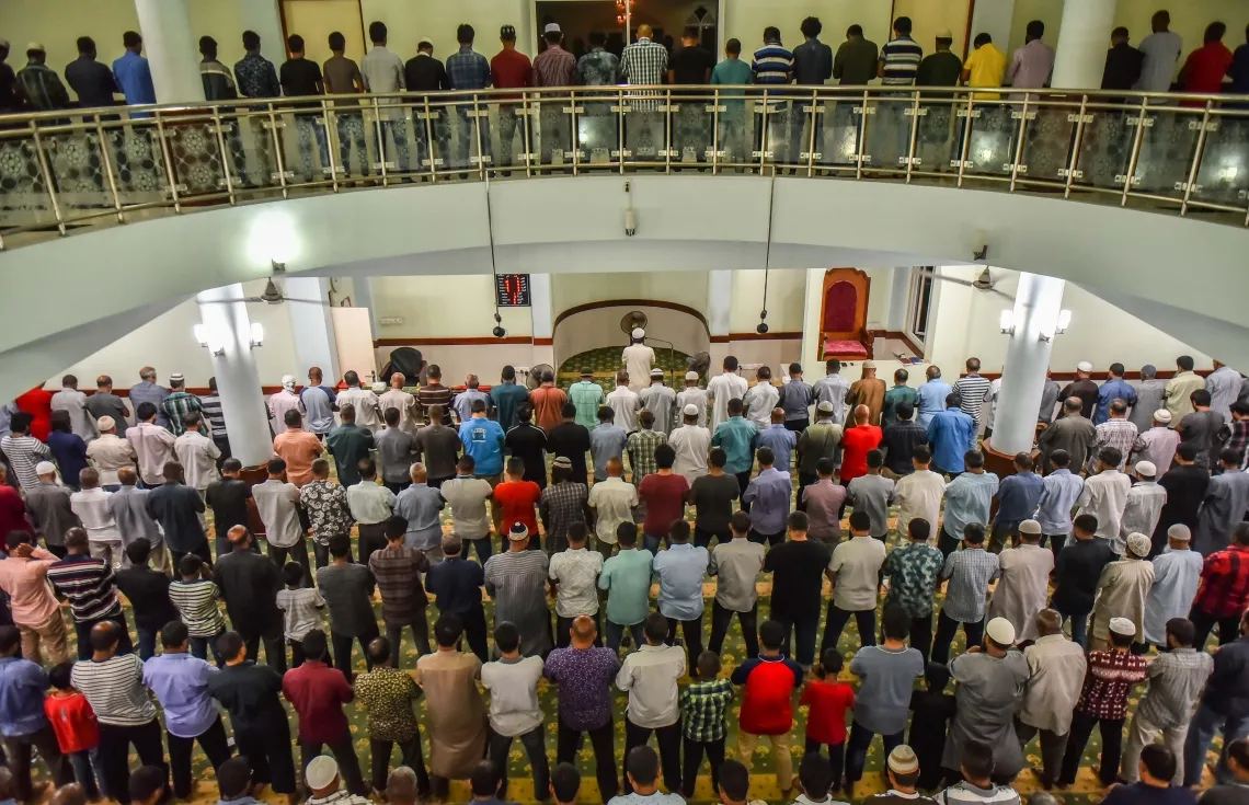 މާލޭގެ މިސްކިތެއްގައި ތަރާވީހް ނަމާދު ކުރަނީ