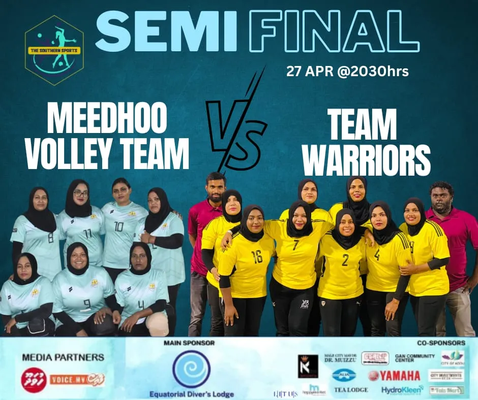 ސަދަން ސްޕޯޓްސް ސެމީ ފައިނަލަށް މީދޫ ވޮލީ ޓީމާއި ޓީމް ވޯރިއަރސް