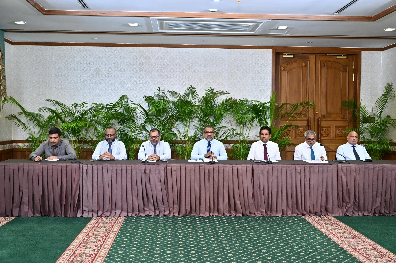 Ministers during the press conference (Photo/President's Office)