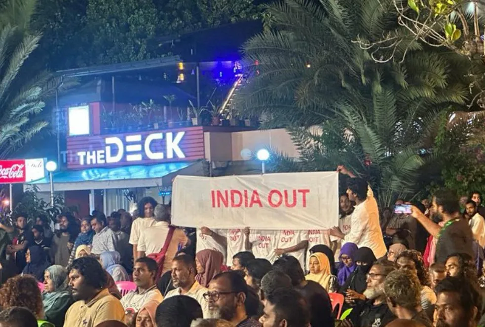 India Out banner was by government provocateur; We don't condone that: The Democrats
