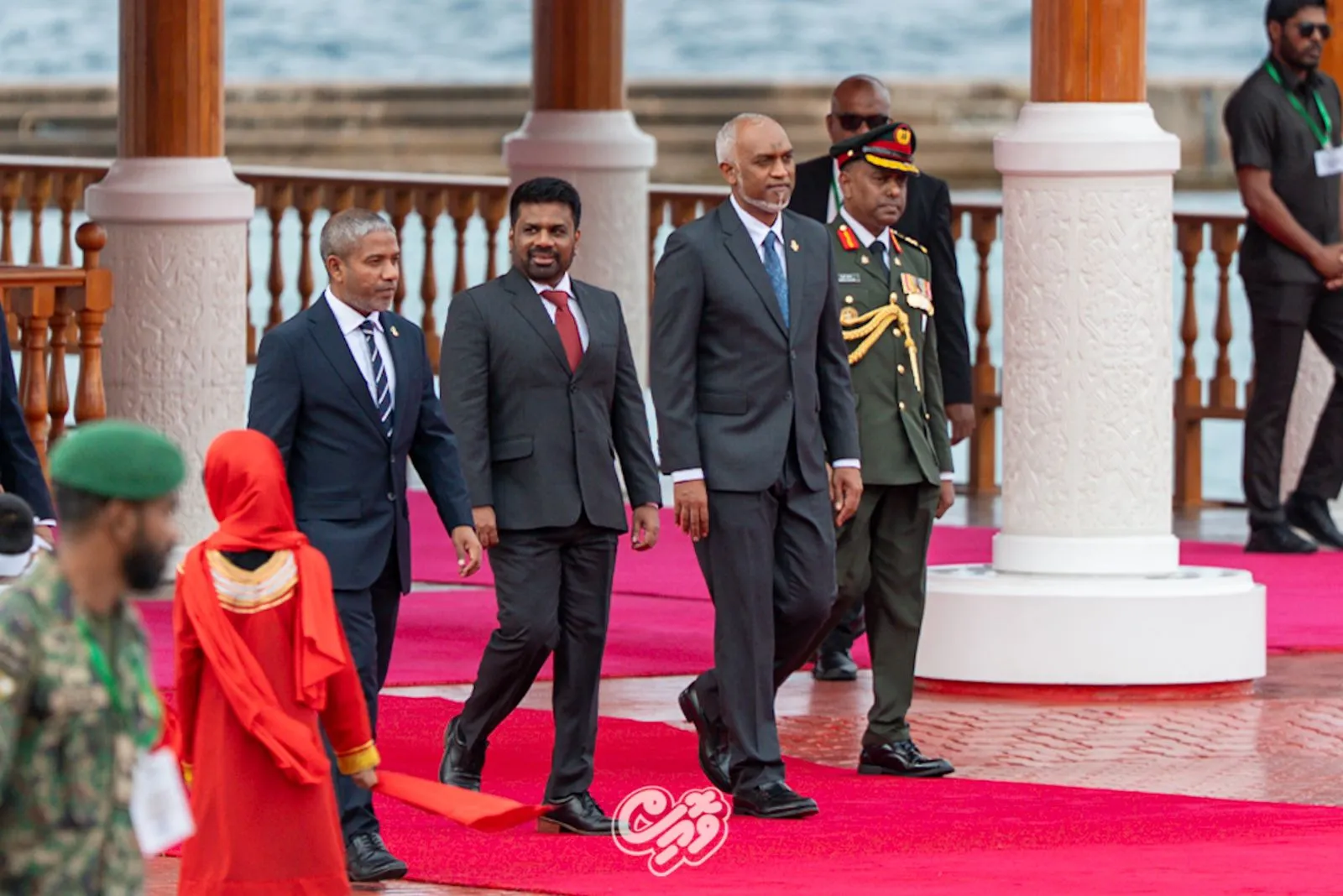 ލަންކާގެ ރައީސަށް ރަސްމީ ގޮތުން މަރްހަބާ ދެންނެވުން -- ފޮޓޯ: ވޮއިސް