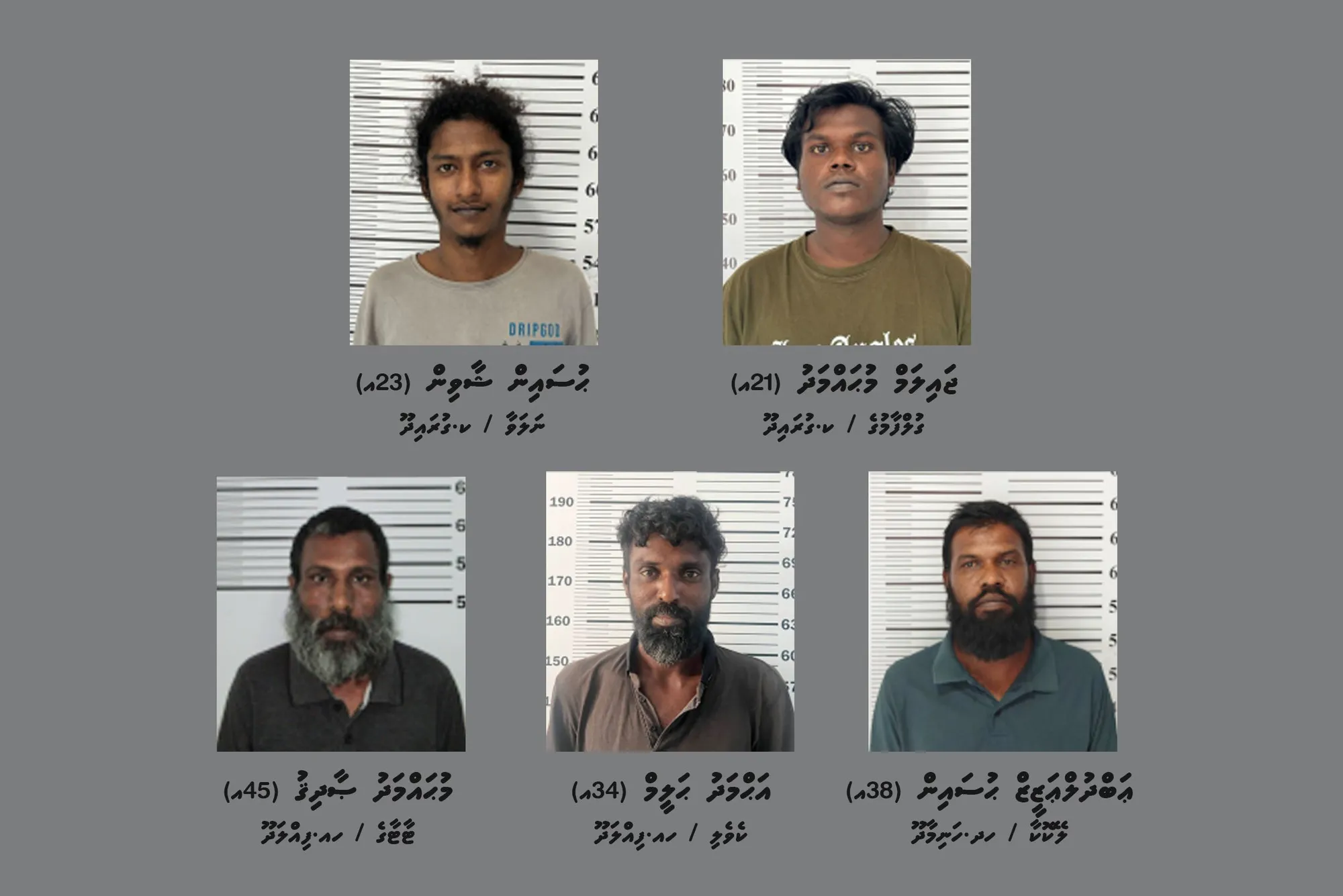 މަސްތުވާތަކެތީގެ މައްސަލާގައި ހައްޔަރު ކުރި މީހުން: ފޮޓޯ/ ޕޮލިސް
