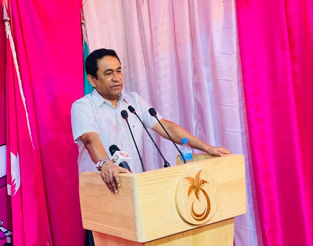 President Yameen Speaking at a rally