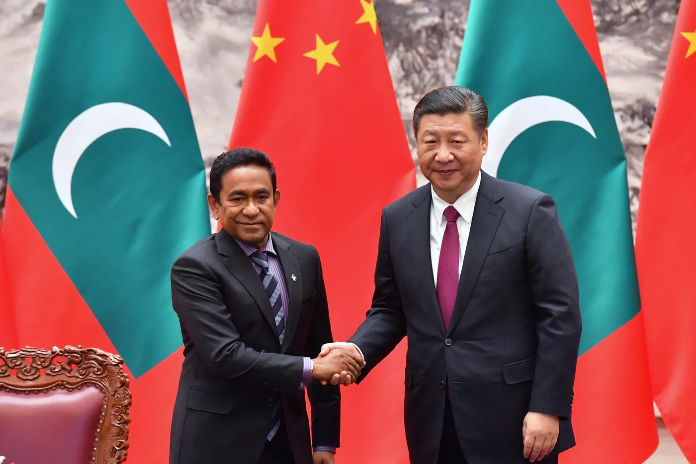 President Yameen and the Chinese President Xi Jing pin