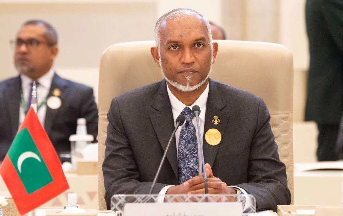 President Dr Muizzu speaking on the Palestinian cause at the Joint Arab-Islamic Summit (Photo/President’s Office)