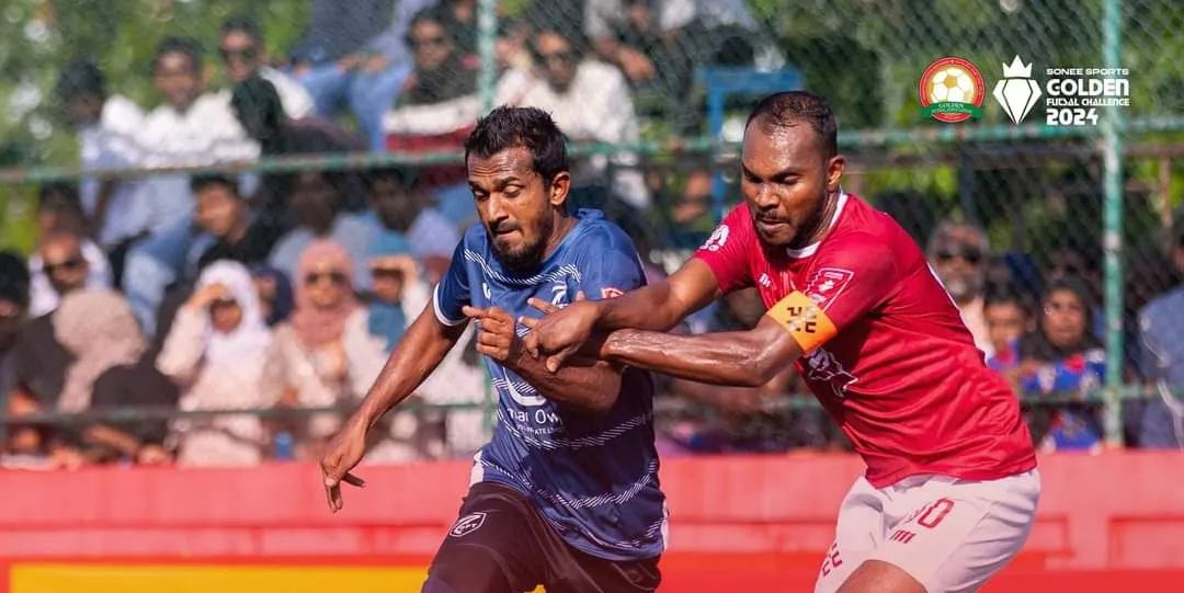 ކާށިދޫ އާއި ގާފަރު ވާދަކުރި މެޗުގެ ތެރެއިިން... ފޮޓޯ: ގޯލްޑަން ފުޓްސަލް އެސޯސިއޭޝަން