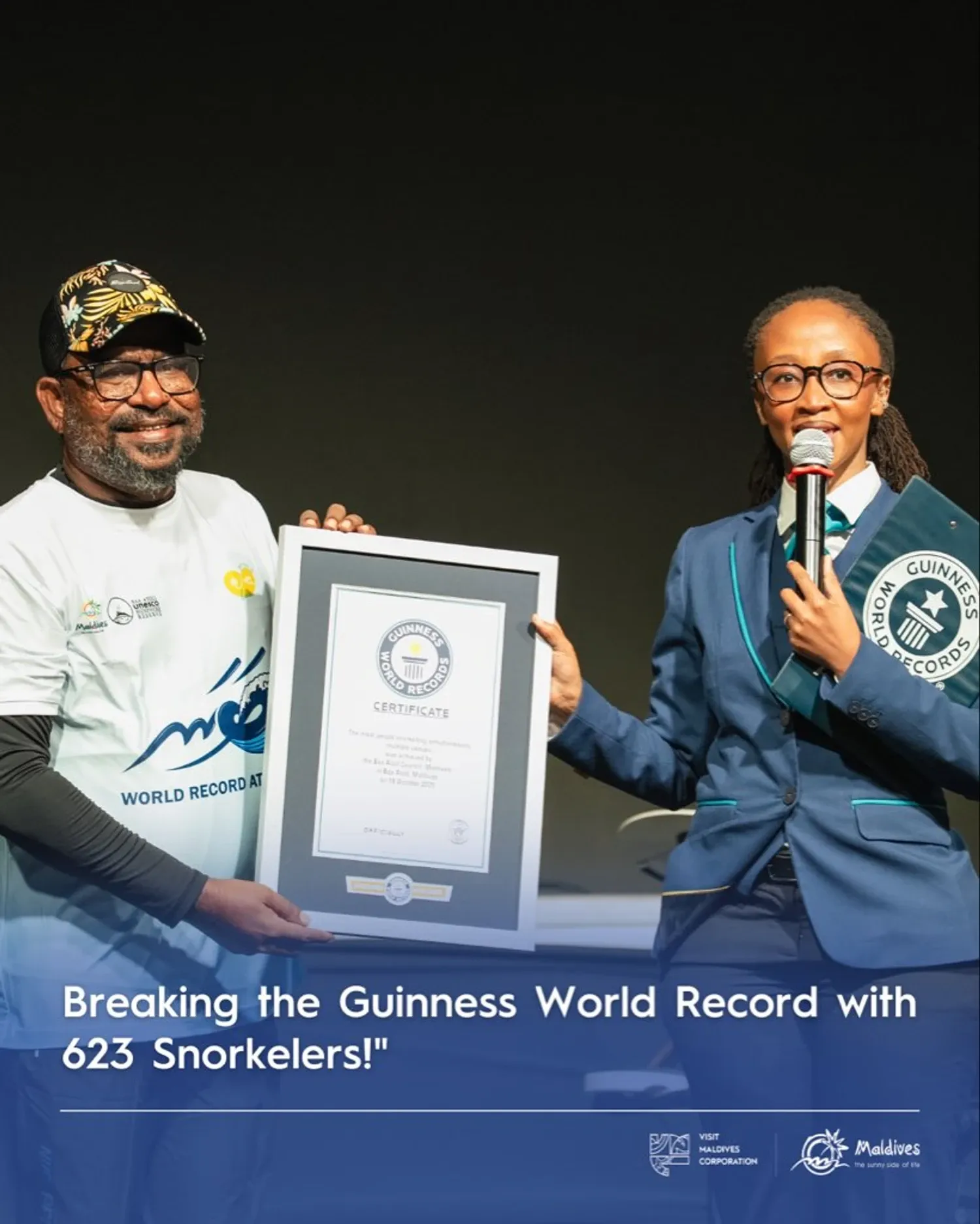 ގިނިސް ވޯލްޑް ރިކޯޑް ފޮތަށް ދިވެހިރާއްޖެ: އެއްފަހަރާ އެންމެ ގިނަ މީހުން ކުރި ސްނޯކްލިންގް