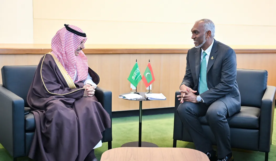 Saudi Arabia’s Foreign Minister, Prince Faisal bin Farhan Al Saud And President Dr. Muizzu (Photo/President’s Office)