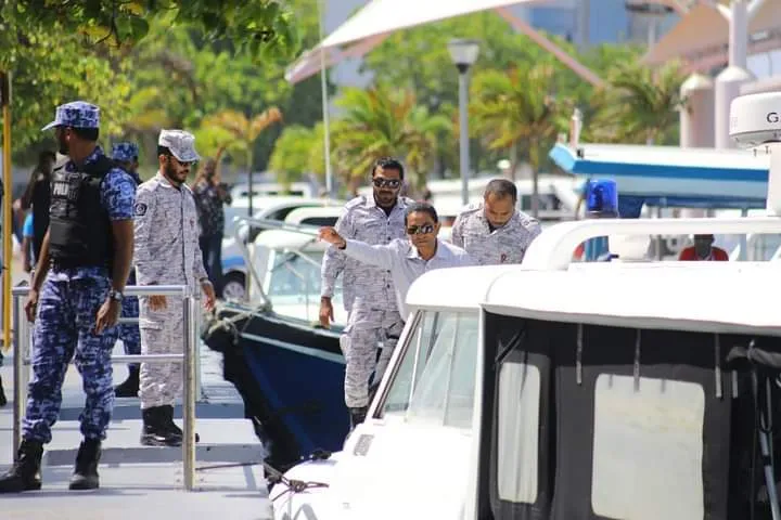 Former President Yameen was taken to prison during his previous sentencing.