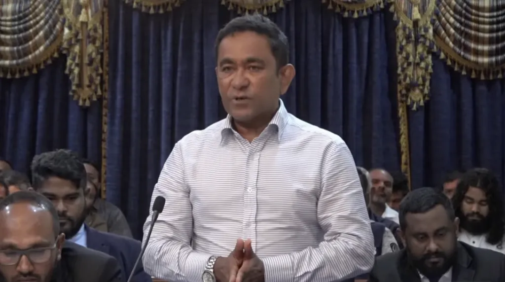 Former President Abdulla Yameen in today's hearing