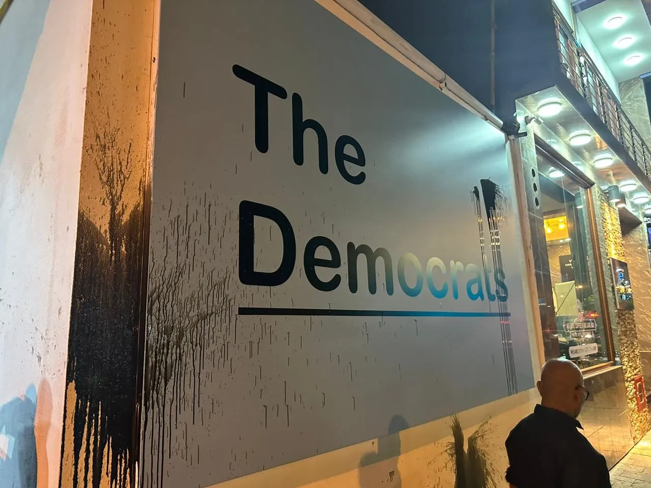 The Democrats' House Targeted in Black Oil Vandalism Attack