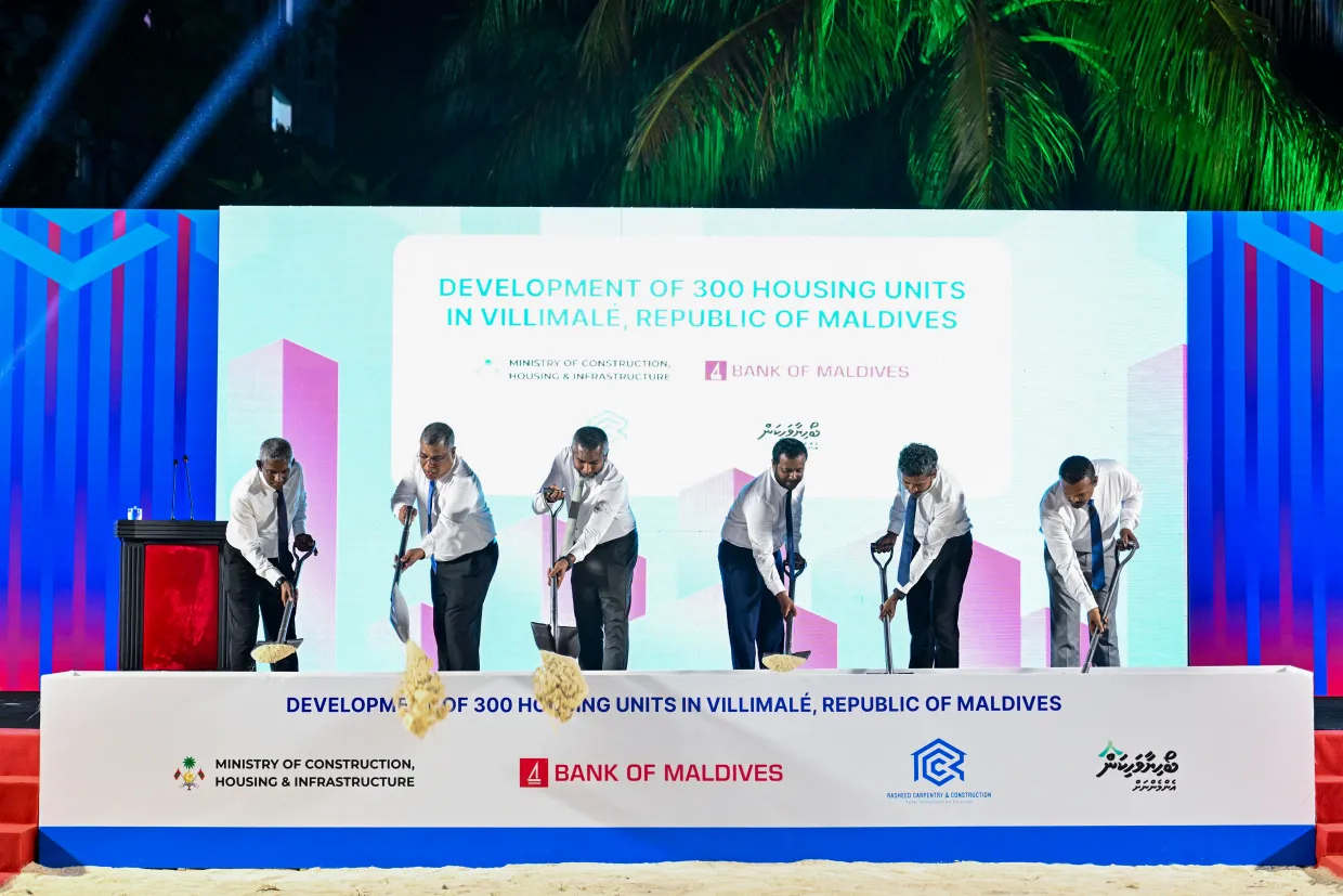 ބީއެމްއެލް އިން ވިލިމާލޭގައި އަޅާ 300 ހައުސިން ޔުނިޓްގެ ބިންގާއެޅުން -- ފޮޓޯ/ ރައީސް އޮފީސް