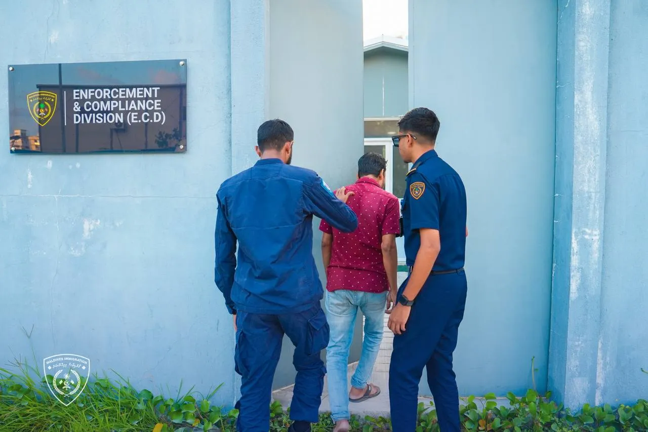 illegal immigrant being detained in an earlier operation this month (Photo/Immigration)