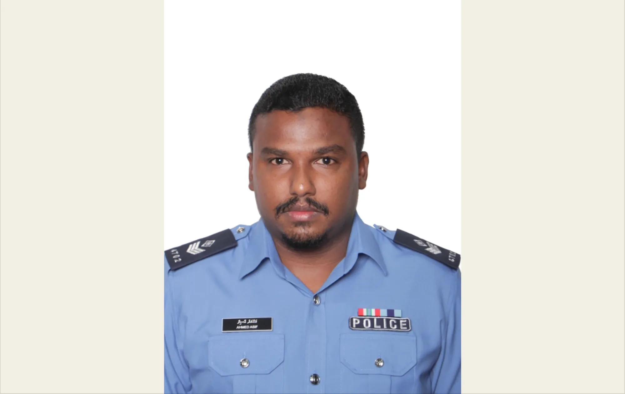 ނިޔާވި އޮފިސަރު ސީނިއާ ސާޖަންޓް އަޙްމަދު އާސިފް- ފޮޓޯ/ ޕޮލިސް