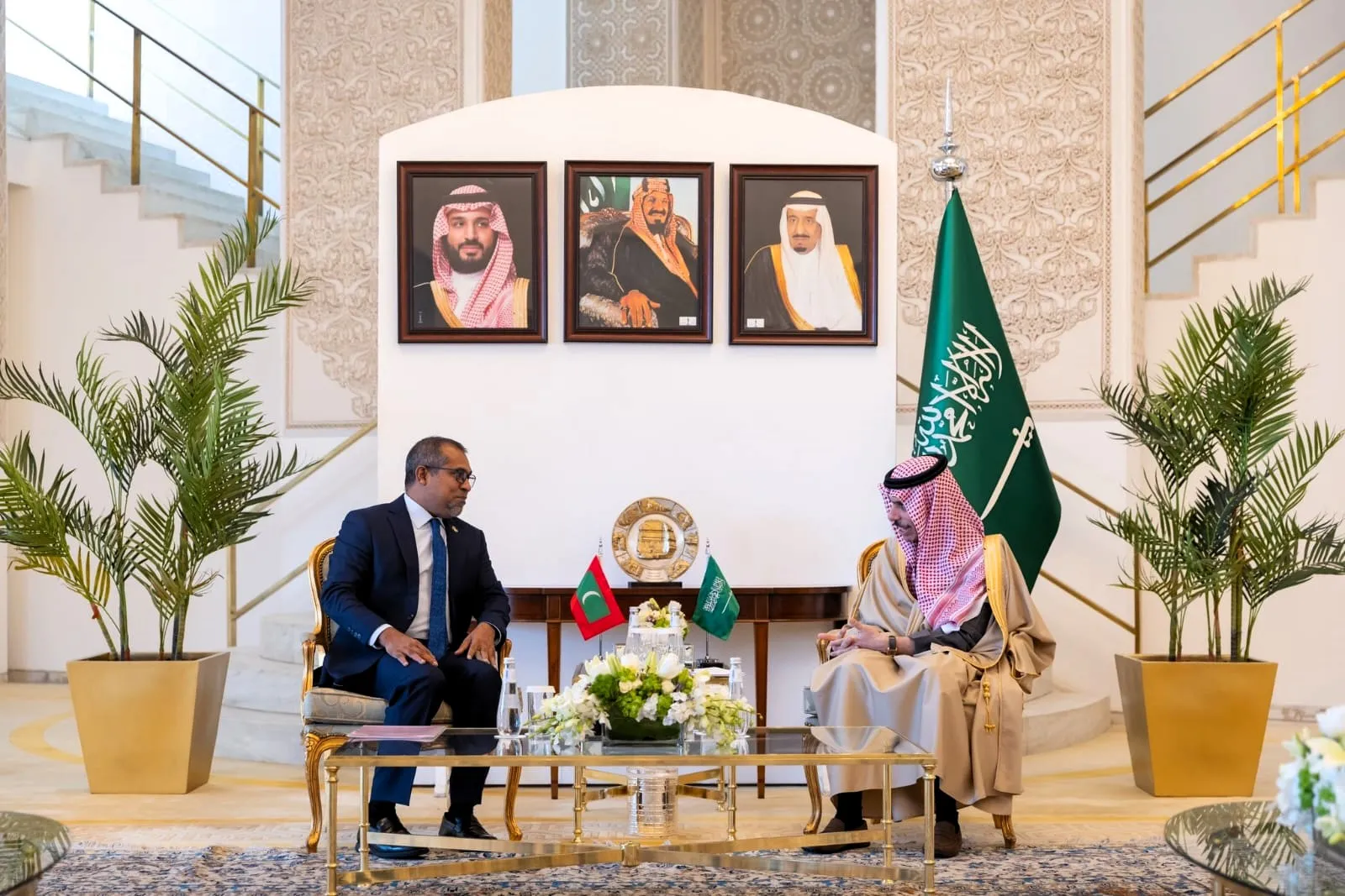 Foreign Minister Dr. Abdulla Khaleel and  Saudi Arabia’s Foreign Minister, Prince Faisal bin Farhan Al-Saud (Photo/ Foreign Ministry)