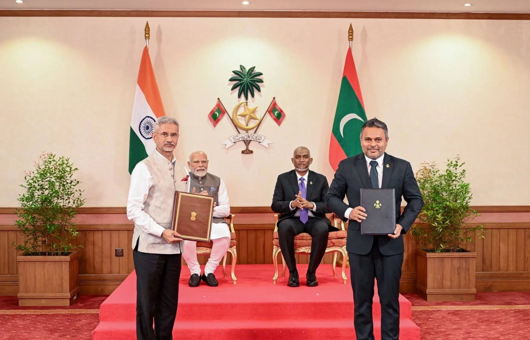 MoU sigining between Ministry of Fisheries and Department of Fisheries under India’s Ministry of Fisheries, Animal Husbandry and Dairying (Photo/President's Office)
