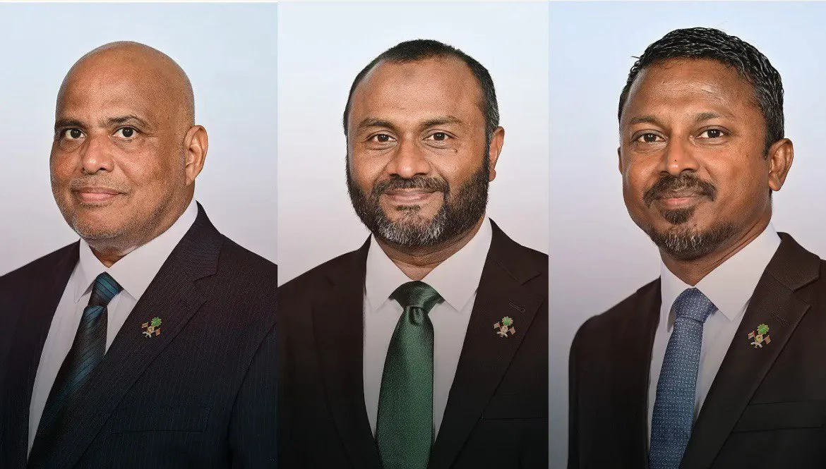 Three ministers that were denied approval (Uz Ahmed Usham, Dr. Mohamed Shaheem Ali Saeed, Dr. Ali Haidar Ahmed)