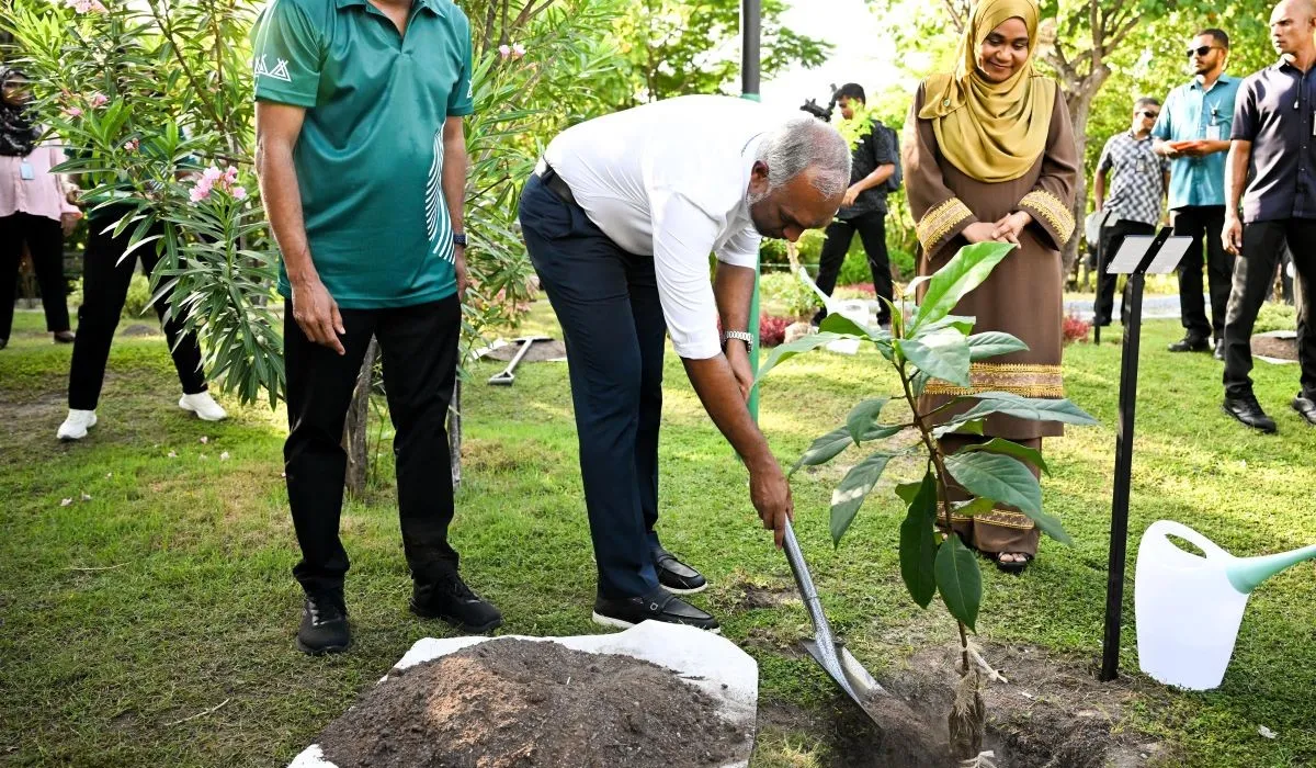 President Dr. Muizzu during the launch event of five million trees planting program