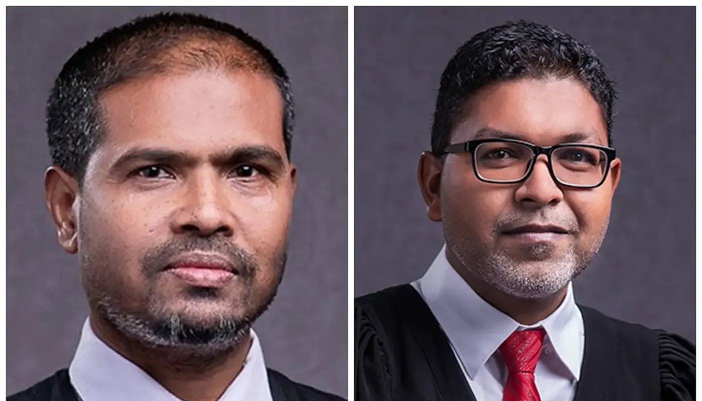 ހައި ކޯޓްގެ ފަނޑިޔާރު މުޙައްމަދު ސަލީމާއި އަދި އެ ކޯޓުގެ ކުރީގެ ފަނޑިޔާރު ޢަބްދުﷲ ހަމީދު