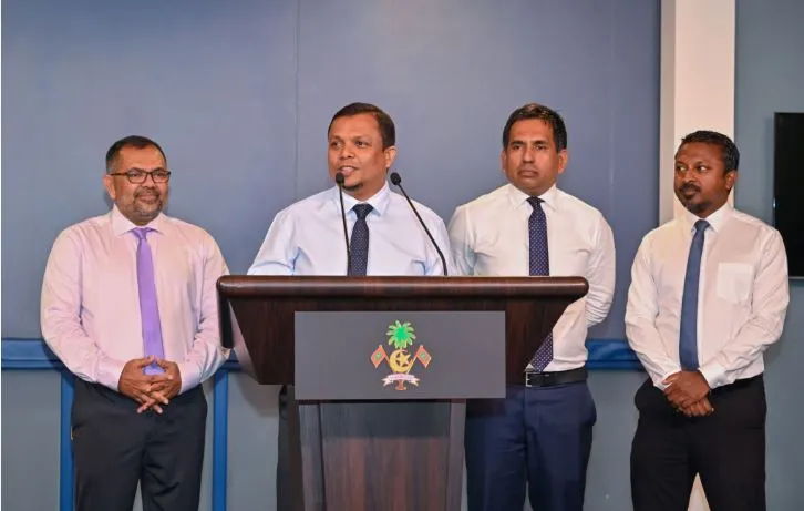 ރައީސް އޮފީހުން މިއަދު ބޭއްވި ނޫސްވެރިންގެ ބައްދަލުވުން-- ފޮޓޯ: ރައީސް އޮފީސް