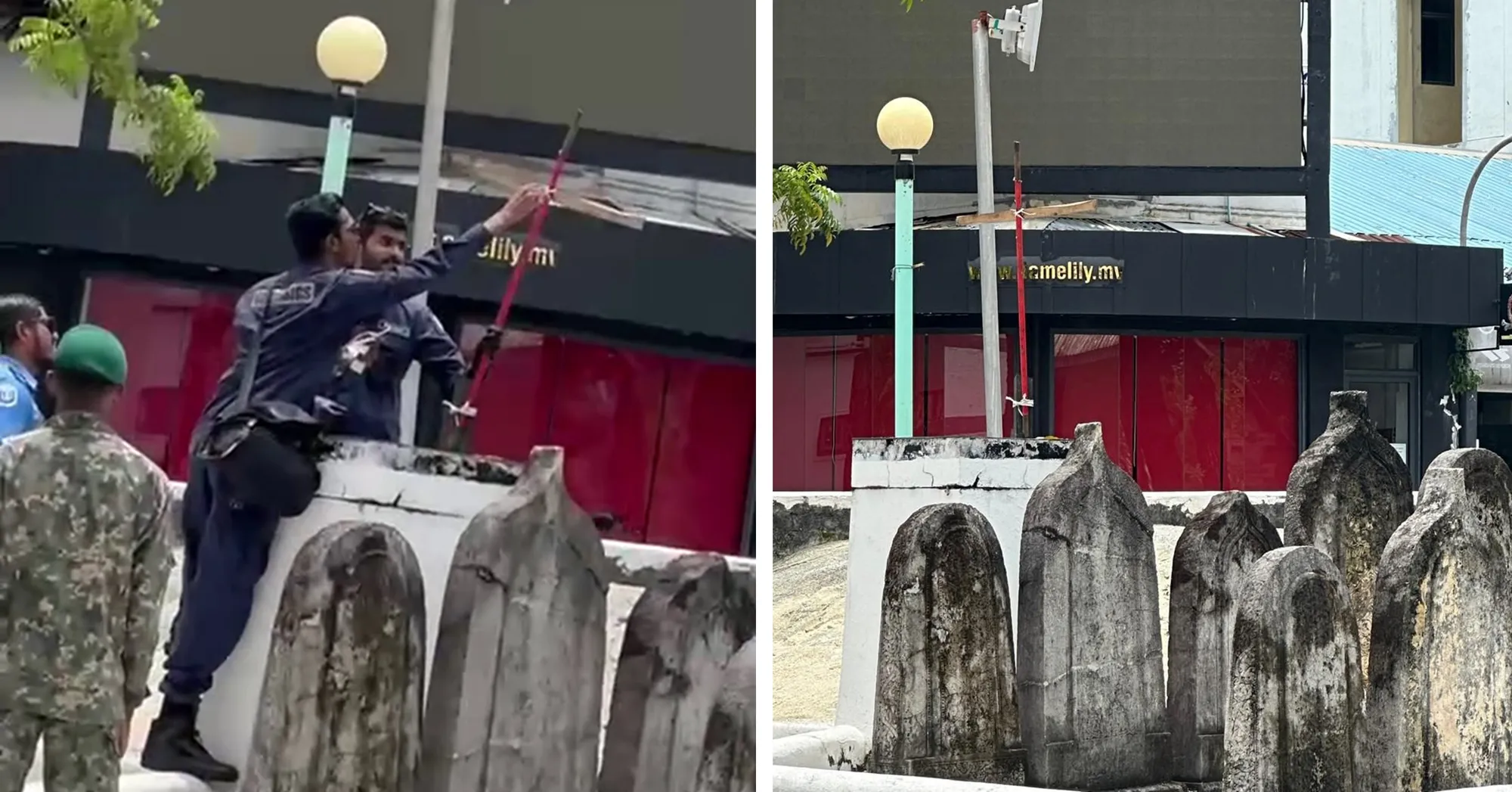 ފުލުހުން އެ ނަގާ މަންޒަރު - ފޭސްބުކް ވީޑިއޯއިން ނަގާފައި -
