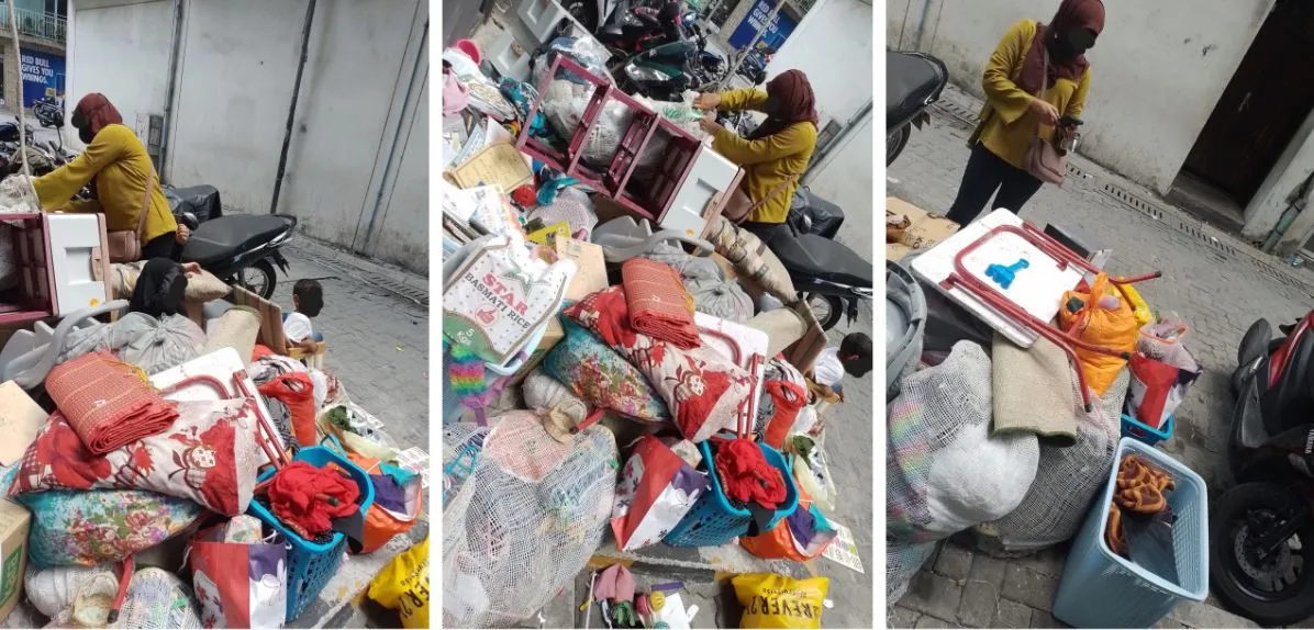 The mother and kids who were thrown out on the road/ Picture: Social media