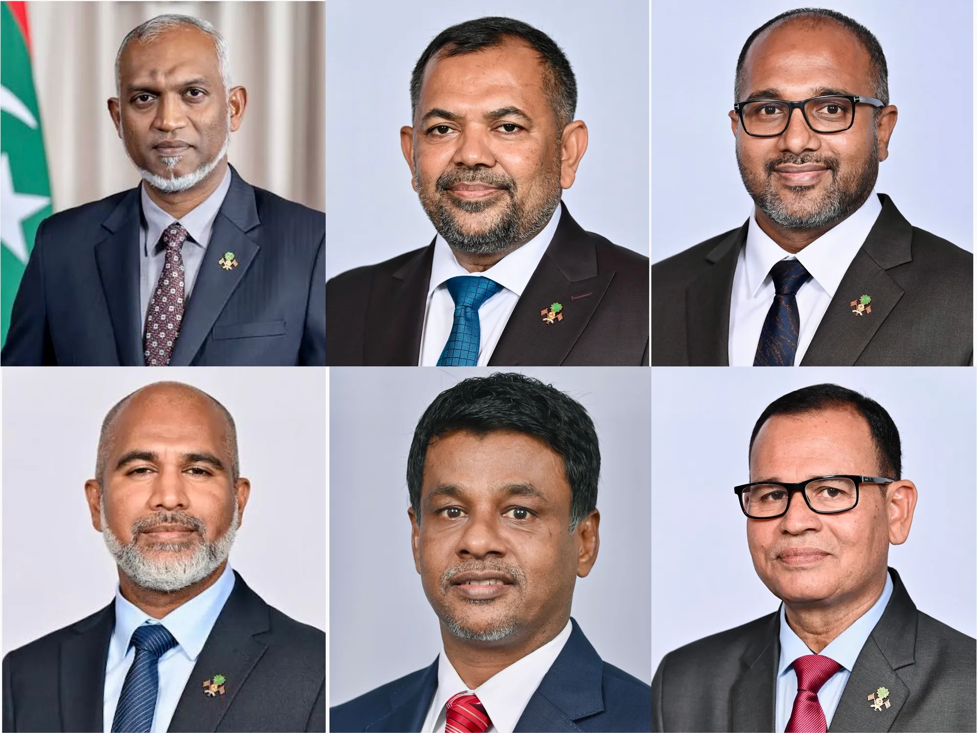 ކައުންސިލްގައި ހިމެނޭ ފަސް ވަޒީރުން އަދި ރައީސް