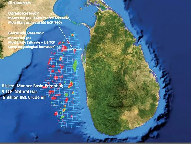 ސްރީލަންކާގެ ރާއްޖެއާ ވީފަޅީގައި އެތައް ބިލިއަން ފީފާގެ ތެލާއި ޤުދުރަތީ ގޭސް އެބަހުރި ހުރިކަމަށް ބެލެވޭ