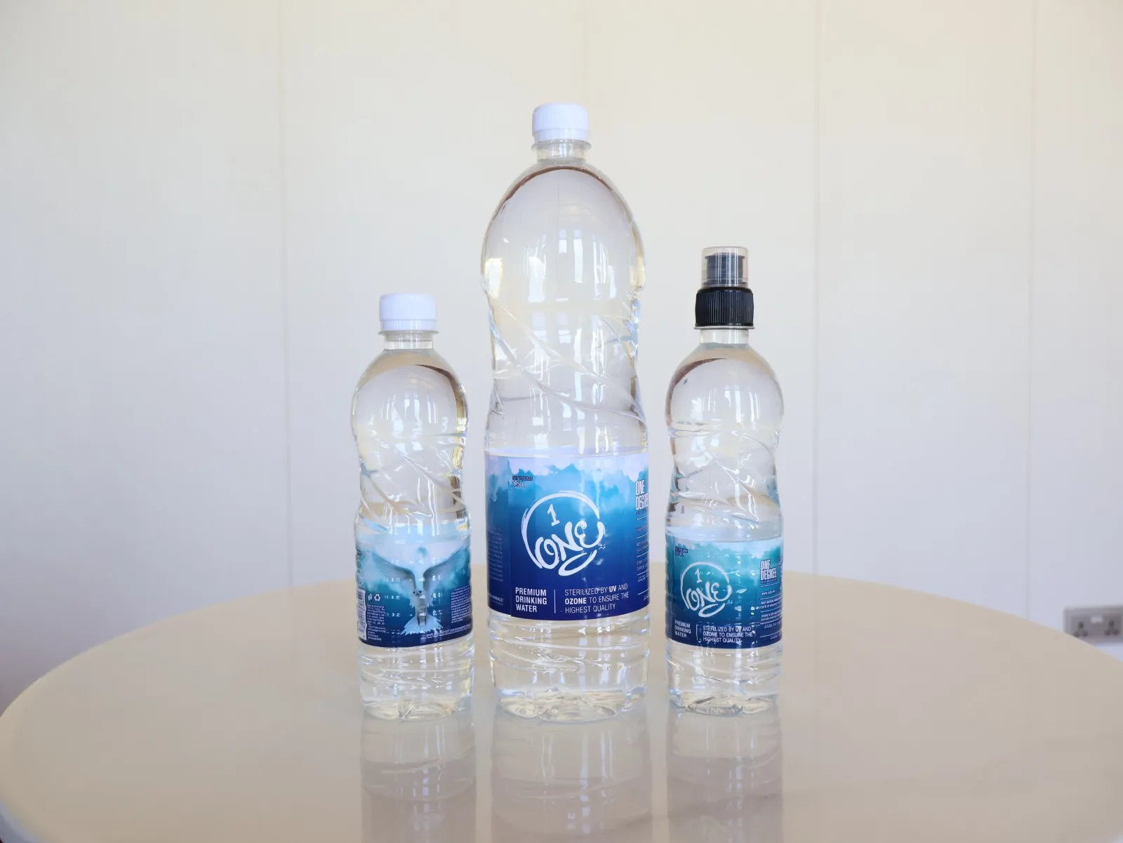 “ONE” brand water bottles produced by ODS
