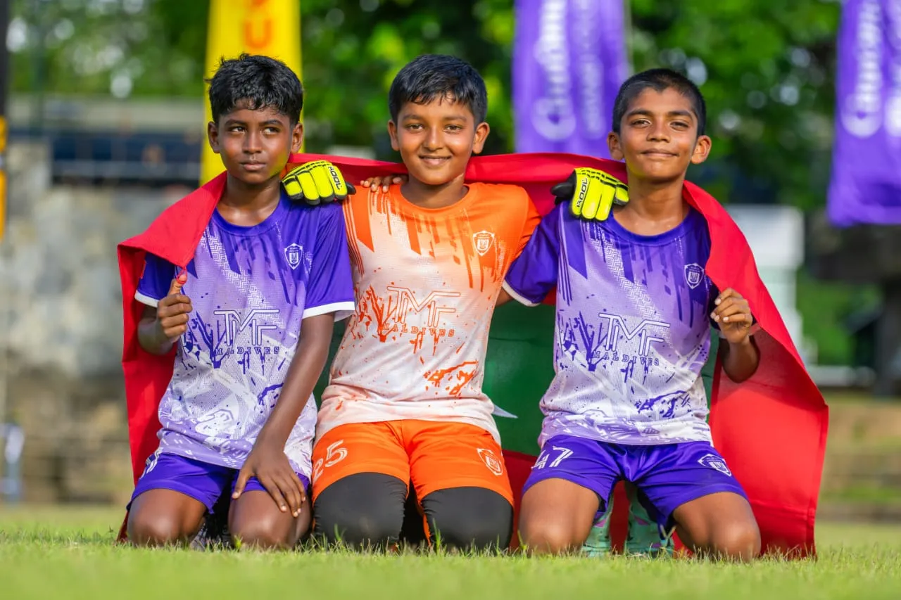 ވިލިމާލެ ޔުނައިޓެޑުގެ 12 އަހަރުން ދަށުގެ ޓީމުގައި ހިމެނުނު އެމްޖީ ސްޕޯޓްސް އެކަޑަމީގެ ތިން ކުޅުންތެރިން...ފޮޓޯ: އެމްޖީ ސްޕޯޓްސް ކުލަބު