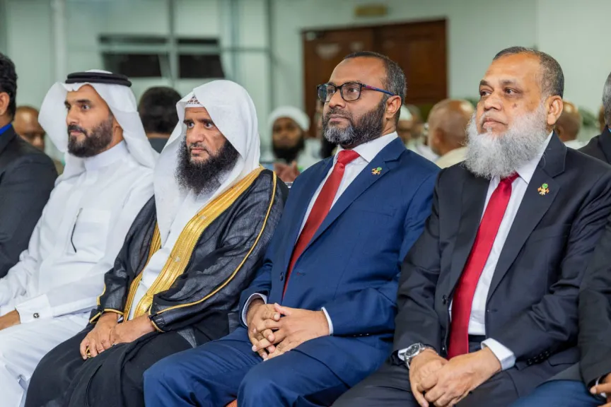 ދީނީ އިލްމުވެރިންގެ އަހަރީ ބައްދަލުވުން ފެށުމަށް ބޭއްވި ރަސްމިއްޔާތުގެ ތެރެއިން --- ފޮޓޯ: އިސްލާމިކް މިނިސްޓްރީ