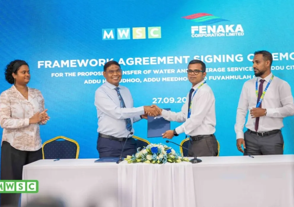 MWSC and Fenaka Sign Agreement to Transfer Water Services in Addu and Fuvahmulah